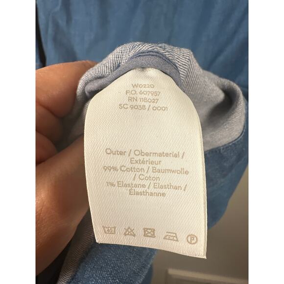 Boden Amber Denim Dress Size 10 Denim Shift Patch Pockets Blue Shift Stretch - Picture 6 of 7